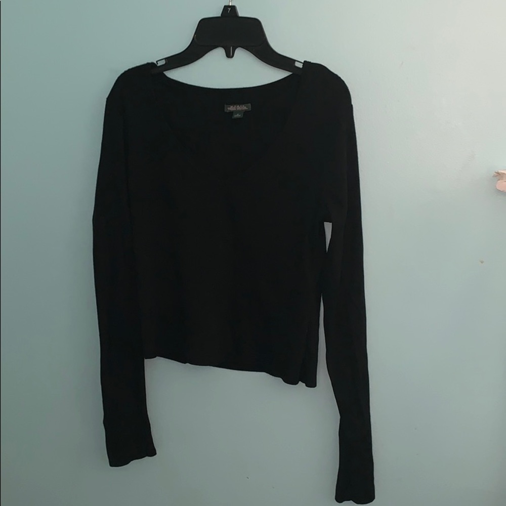 Black Cropped Long sleeve shirt Wild Fable Medium
